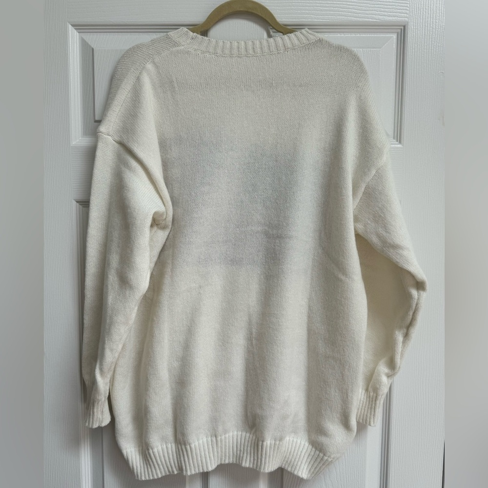 White American Flag Embroidered Stitched Mock Neck Sweatshirt Size Large - Picture 5 of 8
